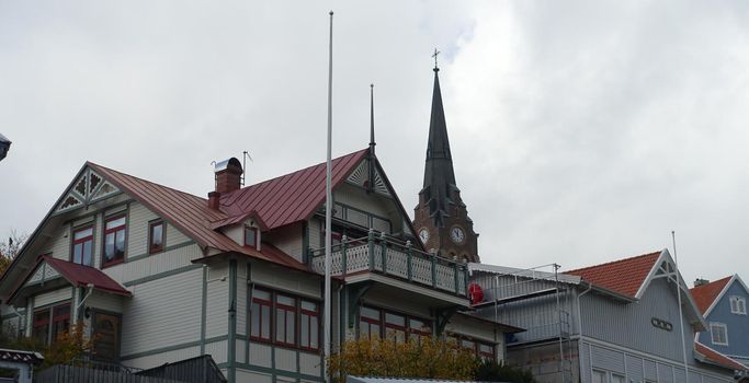 Lysekil, Sweden, October 29, 2020. One of the houses found in the small town in southwestern Sweden