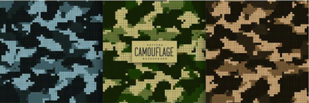 set of military camouflage pattern texture