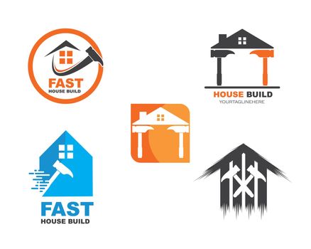 house build and renovation logo icon vector illustration