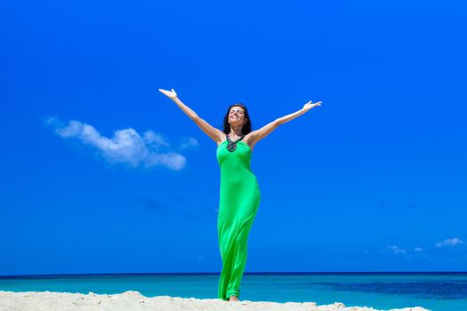 Woman enjoy vacation on beach