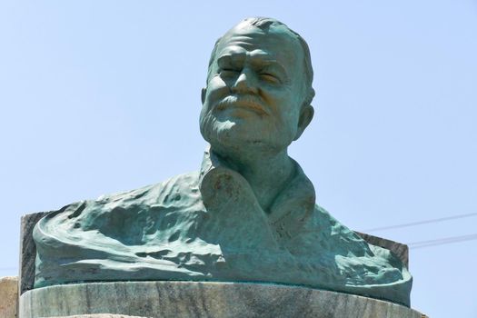 Statue of american writer Hemingway in Havana Cuba