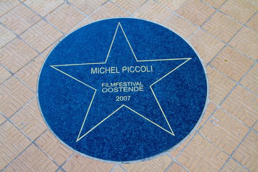 Belgium, Star dedicated to the french actor Michel Piccoli on the Walk of Fame in Ostend