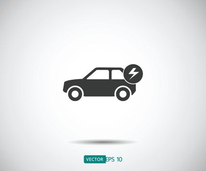 Electric icon car, logo vector illustration