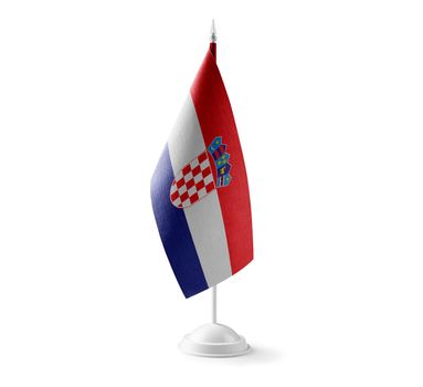 Small national flag of the Croatia on a white background