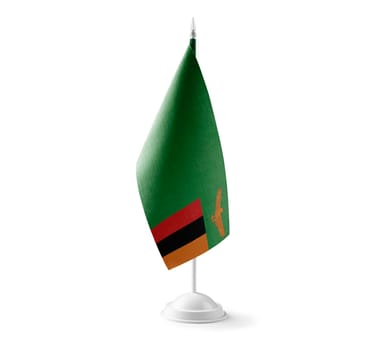 Small national flag of the Zambia on a white background