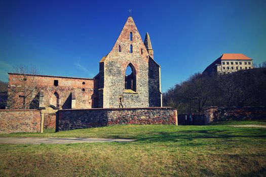 The Rosa Coeli monastery. Ancient catholic ruin of women monastery near Dolni Kounice - Czech Republic.