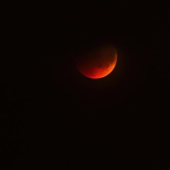 Eclipse of the moon. Photo of the night sky during the eclipse of the month July 27, 2018