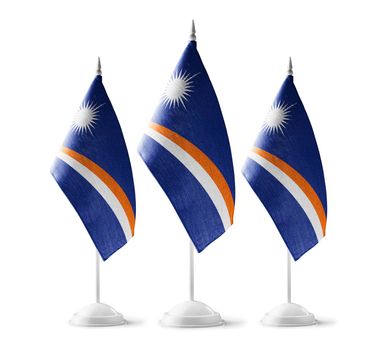 Small national flags of the Marshall Islands on a white background