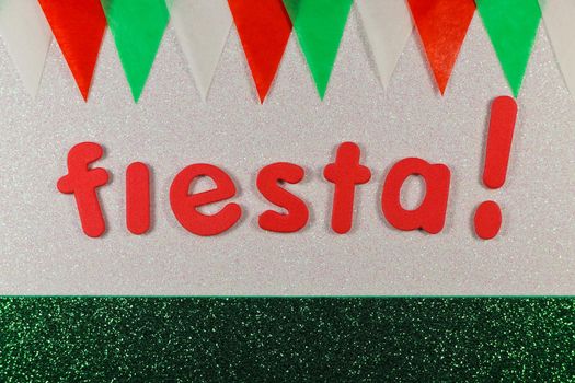 Fiesta Theme Layout With Mexican Color Banner Flags