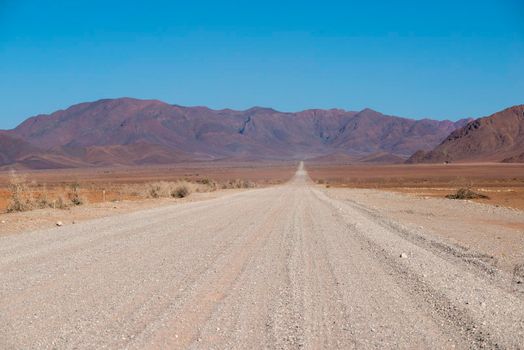 gravel road in Namibia