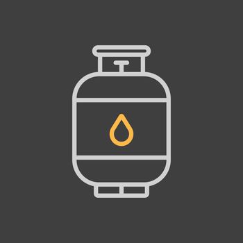 Propane gas cylinder vector icon on dark background