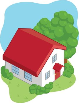 Isometric House Game Asset Cartoon Vector Illustration Drawing