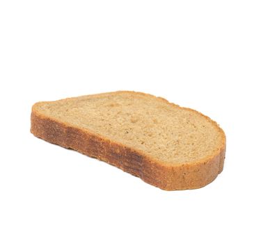oval slice of rye bread bread isolated on white background