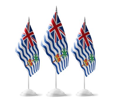 Small national flags of the British Indian Ocean Territory on a white background
