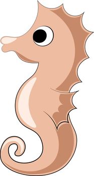 Cute cartoon Seahorse. Draw illustration in color