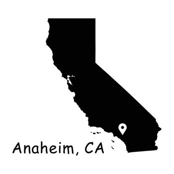 1319 Anaheim CA on California State Map