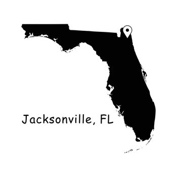 1292 Jacksonville FL on Florida State Map