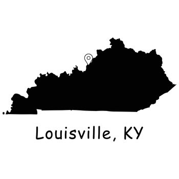 1301 Louisville KY on Kentucky State Map