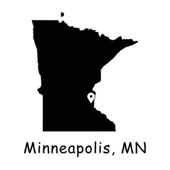 1313 Minneapolis MN on Minnesota State Map