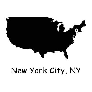 1273 New York City on USA Map