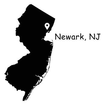 1323 Newark NJ on New Jersey Map