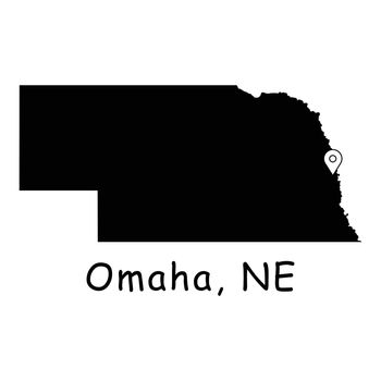 1308 Omaha NE on Nebraska State Map