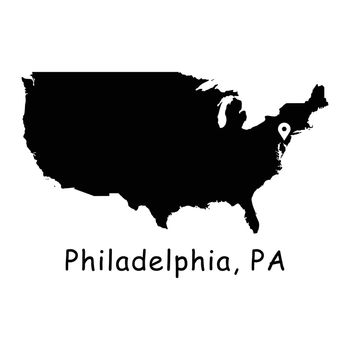 1278 Philadelphia PA on USA Map