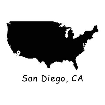 1280 San Diego CA on USA Map