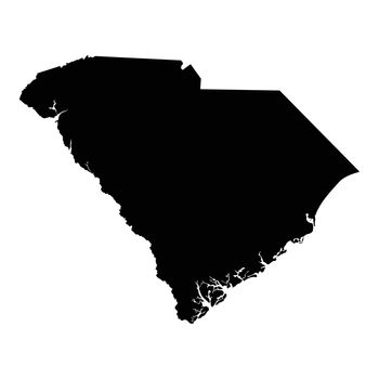 South Carolina SC State Border USA Map Solid