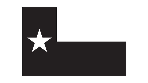 Texas TX State Flag. United States of America. Black and white EPS Vector File.