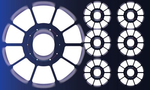 Various circle design on abstract blue background