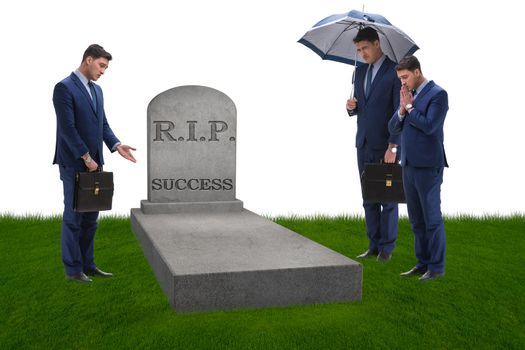 Businessman mourning the death of success