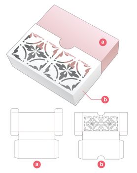 Sliding box with stenciled pattern on cover die cut template
