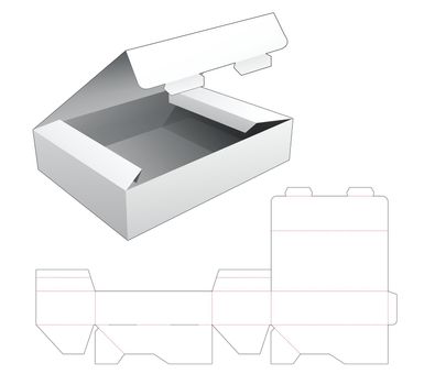 1 piece flip top packaging box die cut template