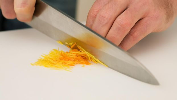 Cutting orange peel