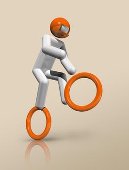 Cycling BMX 3D icon, Olympic sports