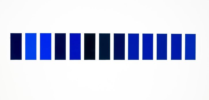 blue color palette samples on white background