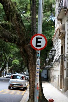 regulated parking sign