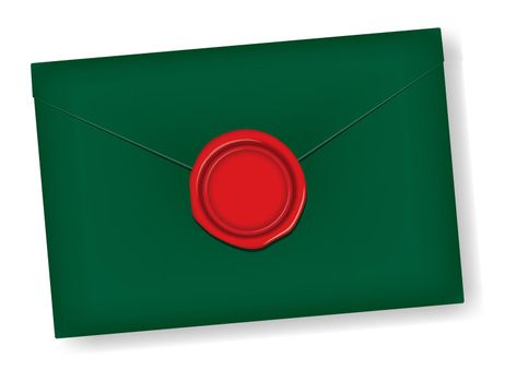 Letter and sealing wax vector illustration / Design space in the center of the wax