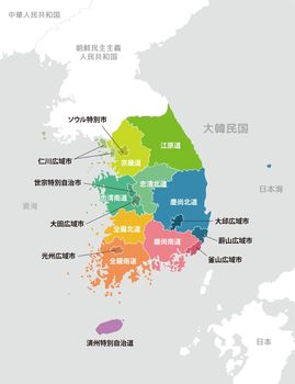 South korea administrative divisions map