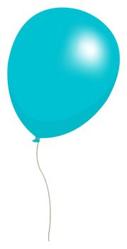 Colorful helium balloon vector illustration ( blue )