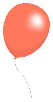 Colorful helium balloon vector illustration ( orange )