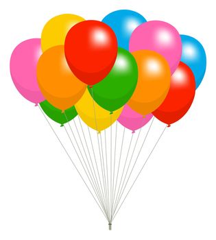 Colorful helium balloons vector illustration