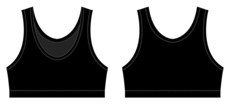 Women’s sports bra template vector illustration