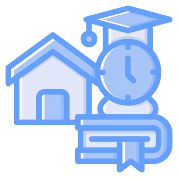 Home schooling icon design blue style