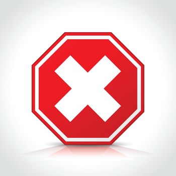 Vector illustration of cancel icon red symbol