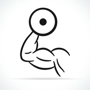Vector bodybuilding icon on white background