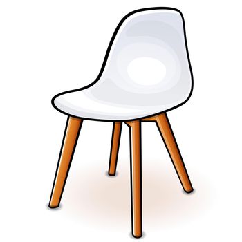 Vector white hull chair cartoon 