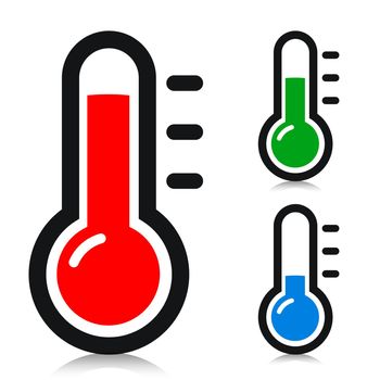 Vector temperature thermometer measurement icons