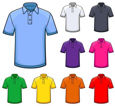 Vector polo shirt various colors